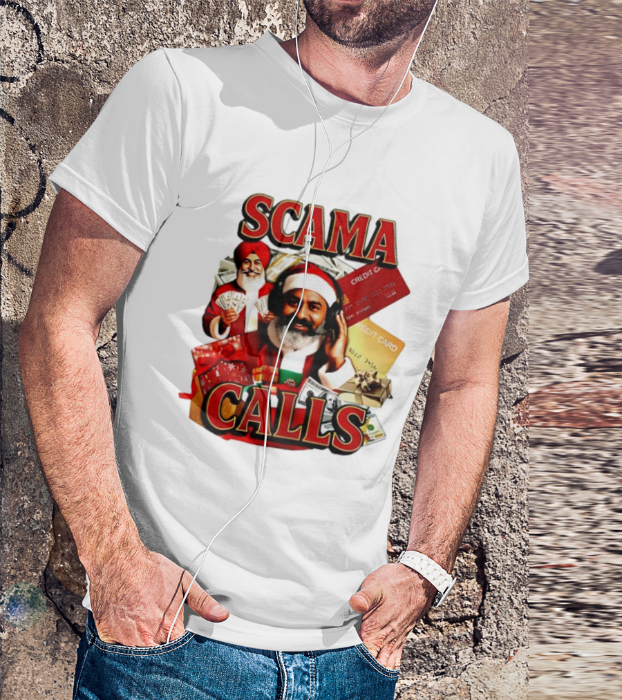 SCAMA CALLS Santa Comedy Credit Card Gifts Cash T-Shirt