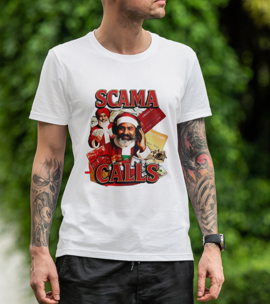 SCAMA CALLS Santa Comedy Credit Card Gifts Cash T-Shirt