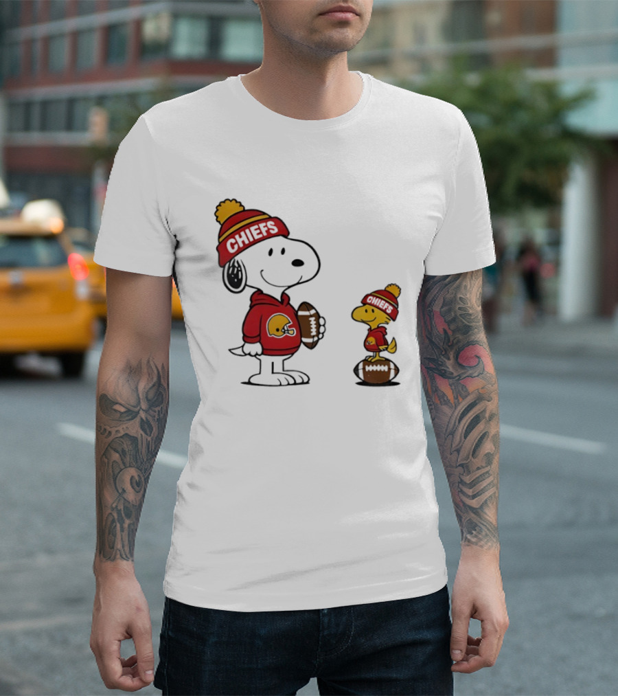 Kansas City Chiefs Snoopy Woodstock NFL Football Fan Gear T-Shirt