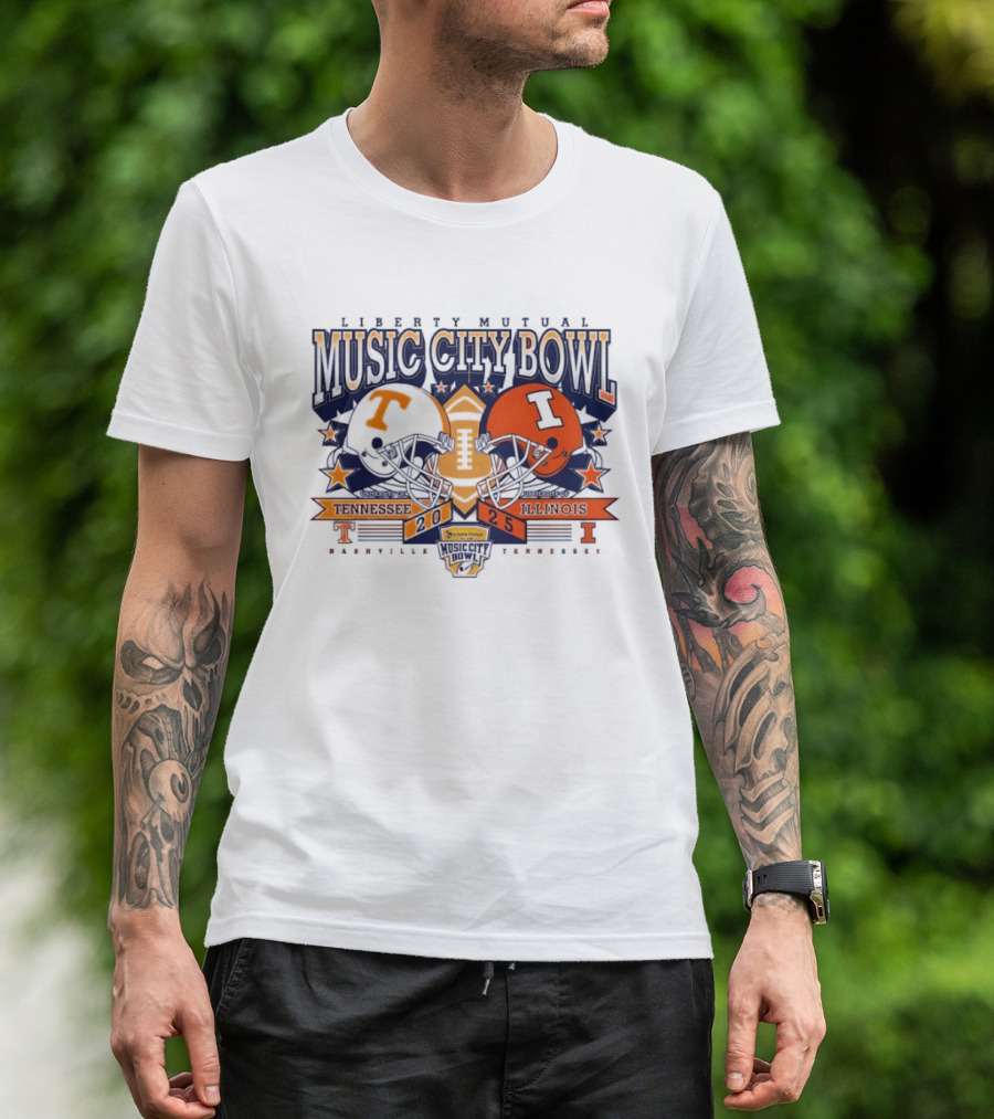Liberty Mutual Music City Bowl Tennessee Vs Illinois December 2025 Nashville T-Shirt