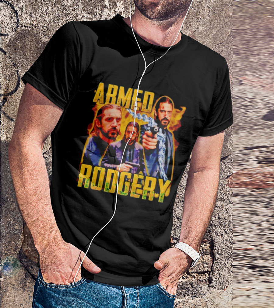 Armed Rodgery Action Movie Inspired Design With Chain And Gun T-Shirt