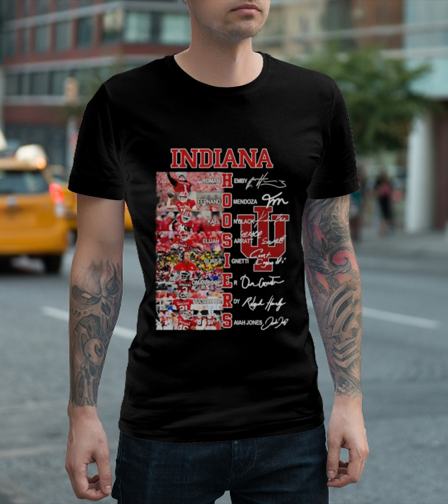 Indiana Hoosiers Football Players Signature IU Team Spirit T-Shirt