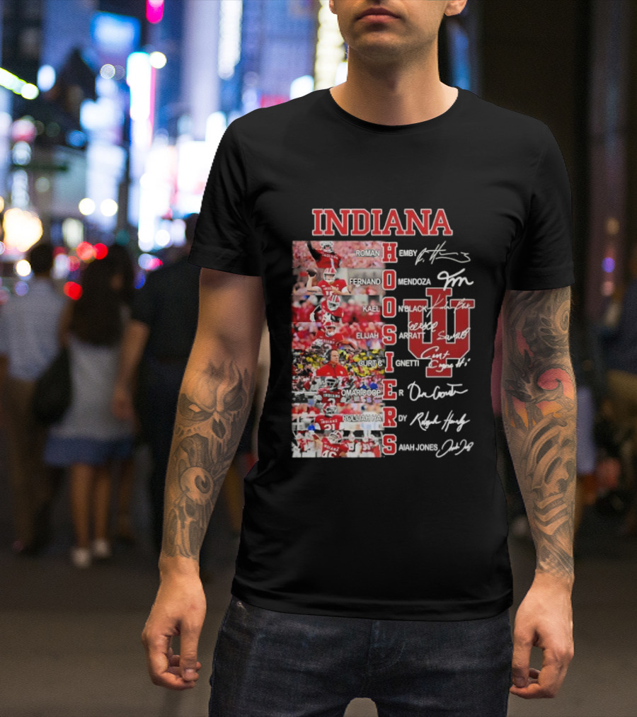 Indiana Hoosiers Football Players Signature IU Team Spirit T-Shirt