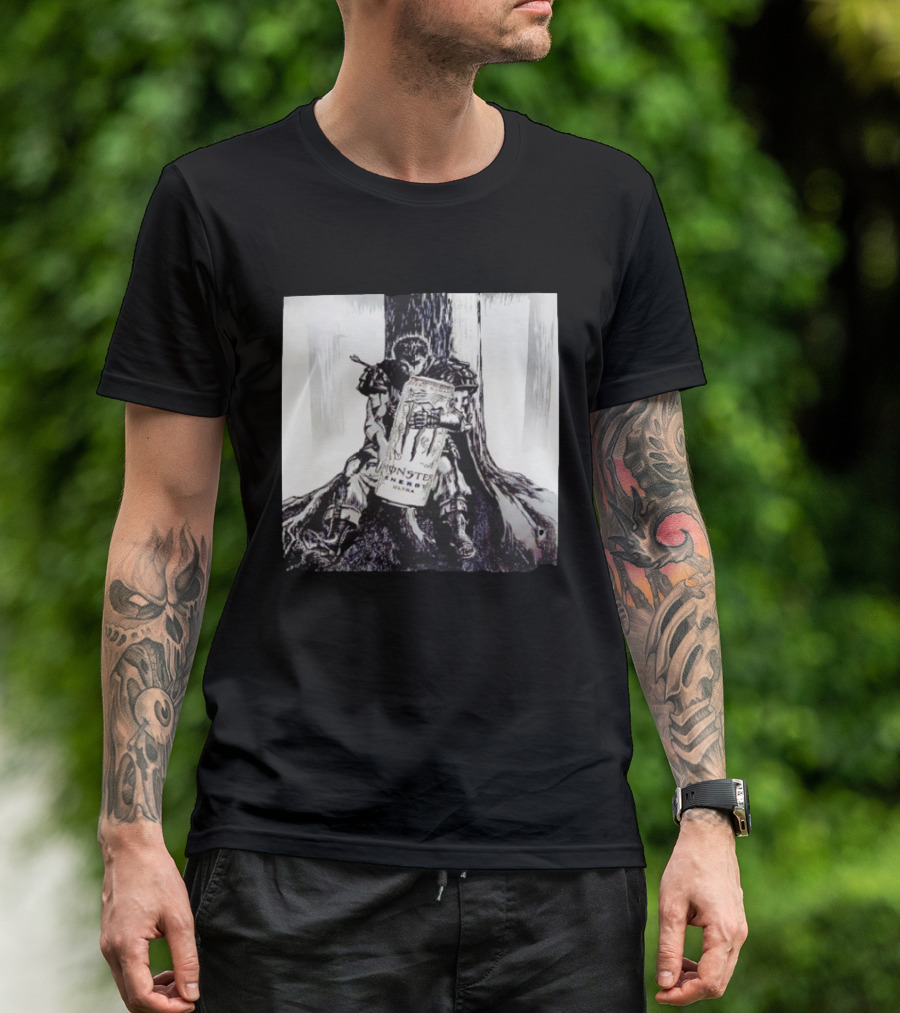Guts Berserk With Monster Energy Ultra Drink Manga T-Shirt