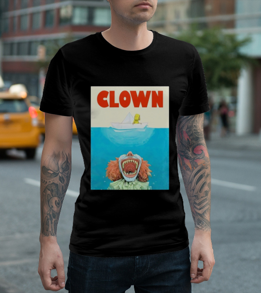 Halloween Jaws Inspired Clown Parody Horror Movie T-Shirt