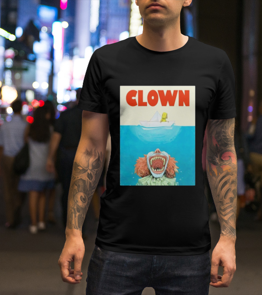 Halloween Jaws Inspired Clown Parody Horror Movie T-Shirt