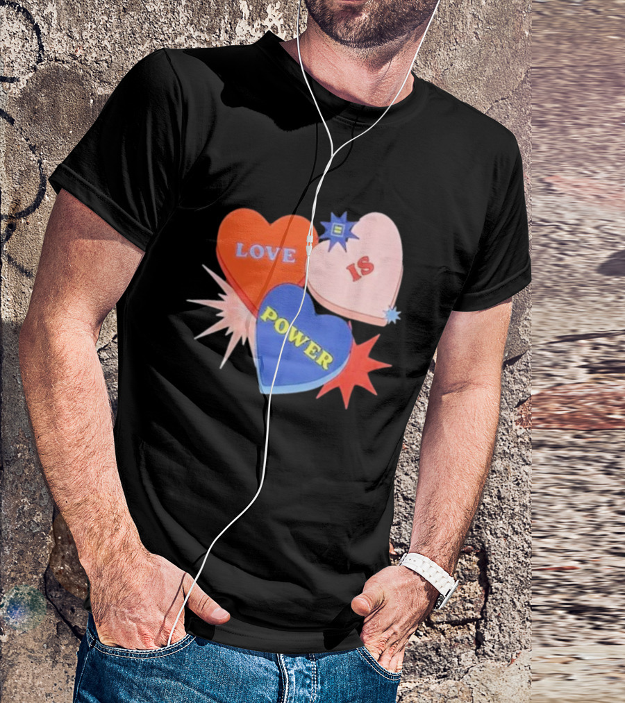 Love Is Power Heart Shapes Human Rights Campaign T-Shirt
