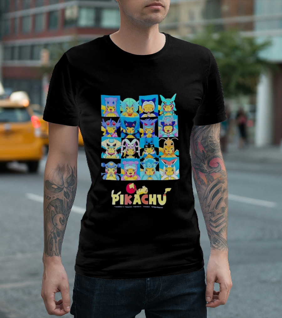 Pikachu Characters Cute Anime Costumes Collection Electric Company T-Shirt