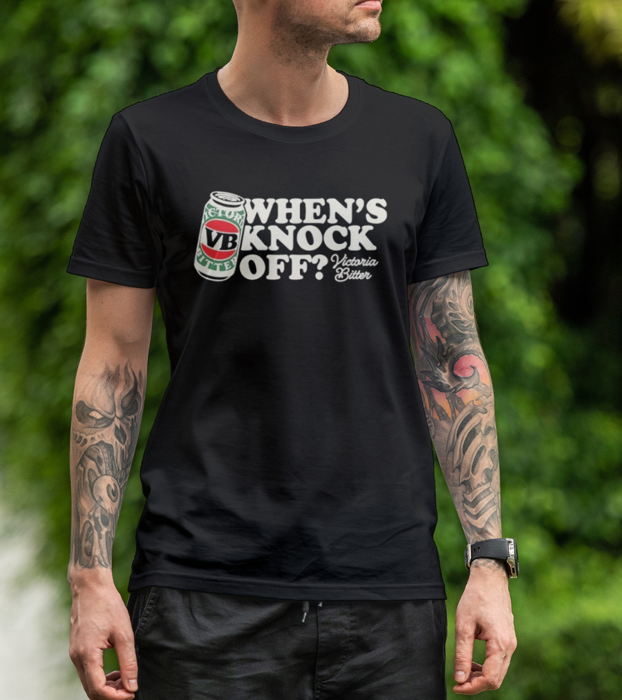 Victor Bravo Bitter When's Knock Off Victoria Bitter Can T-Shirt