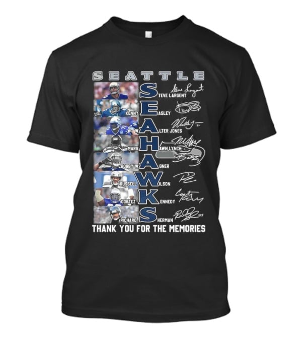 Seattle Seahawks Thank You For The Memories Player Signatures NFL Honor T-Shirt