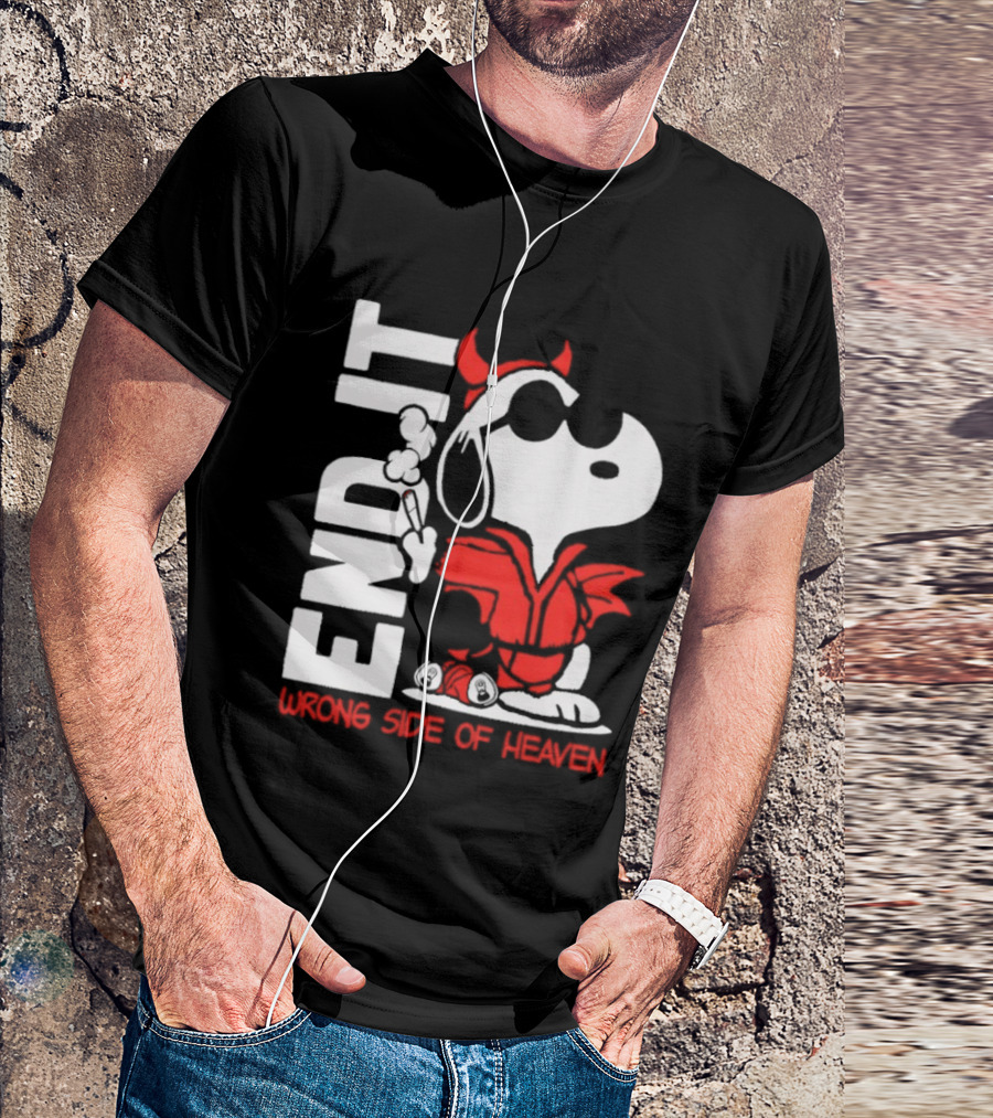 Snoopy End It Wrong Side Of Heaven Red Devil Suit T-Shirt