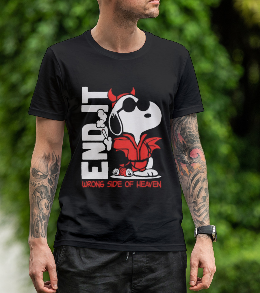Snoopy End It Wrong Side Of Heaven Red Devil Suit T-Shirt