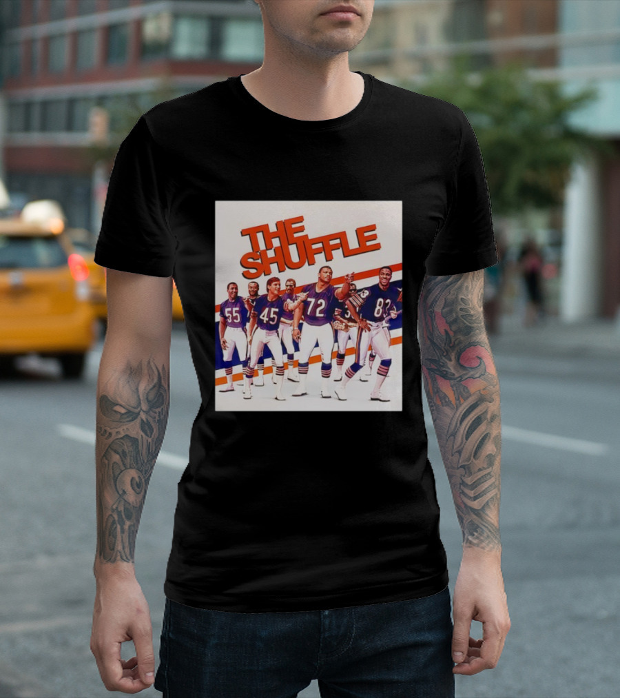 The Shuffle Chicago Bears Football Team Vintage Style Retro Uniforms T-Shirt