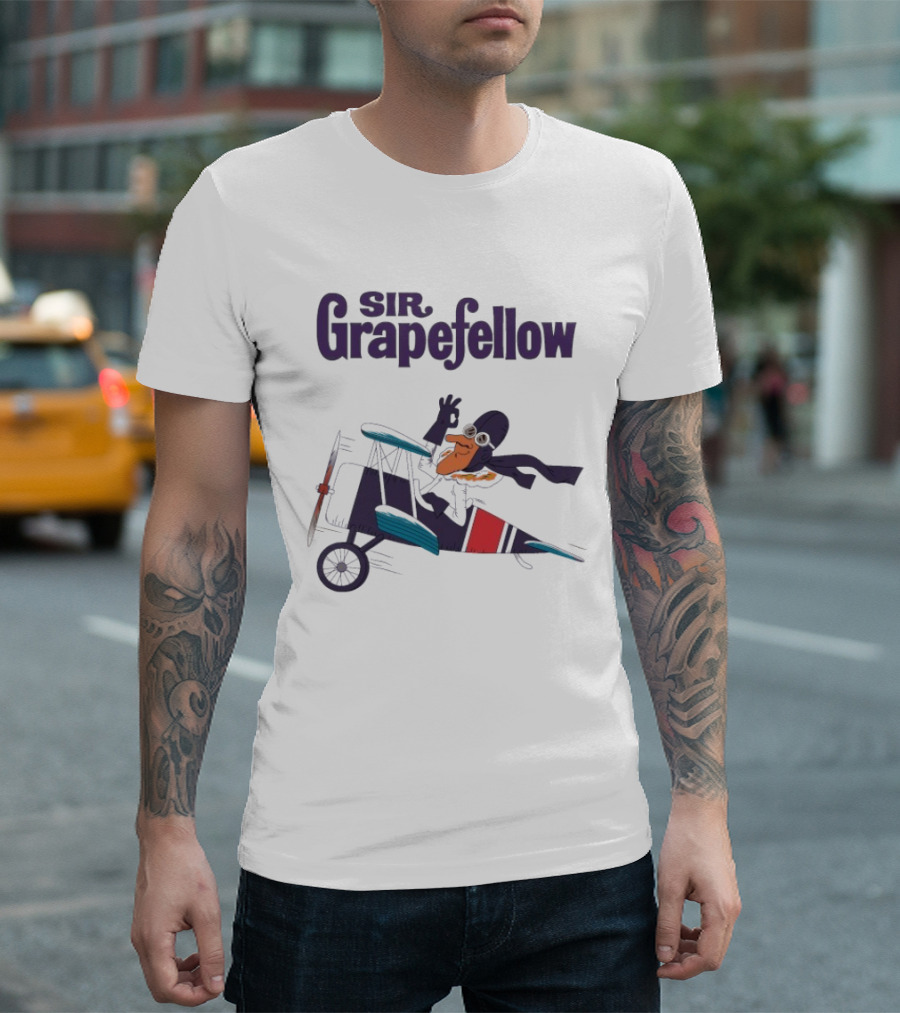 Sir Grapefellow Biplane Pilot T-Shirt
