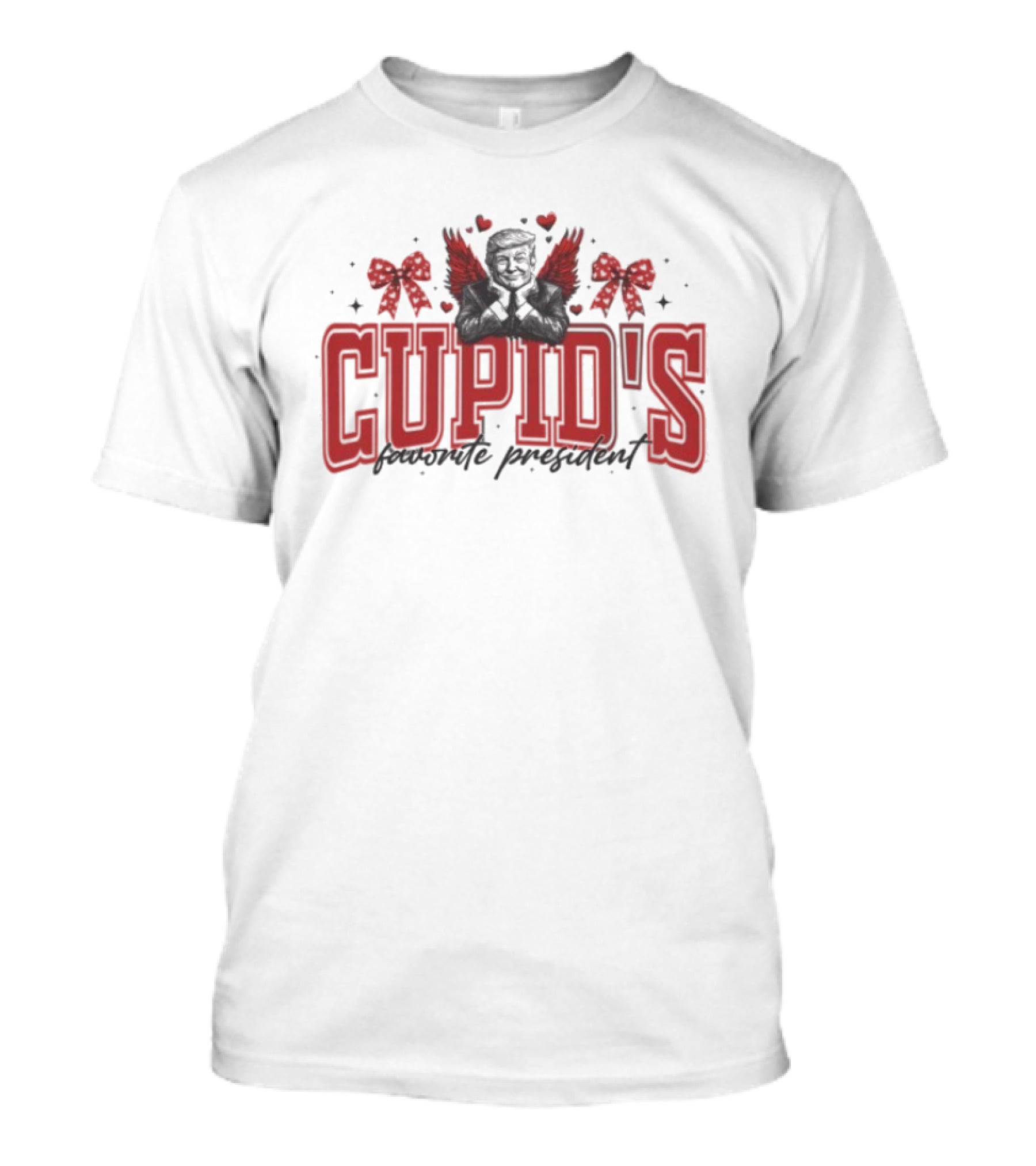 Trump Cupid's Favorite President Valentine's Wings And Bows T-Shirt