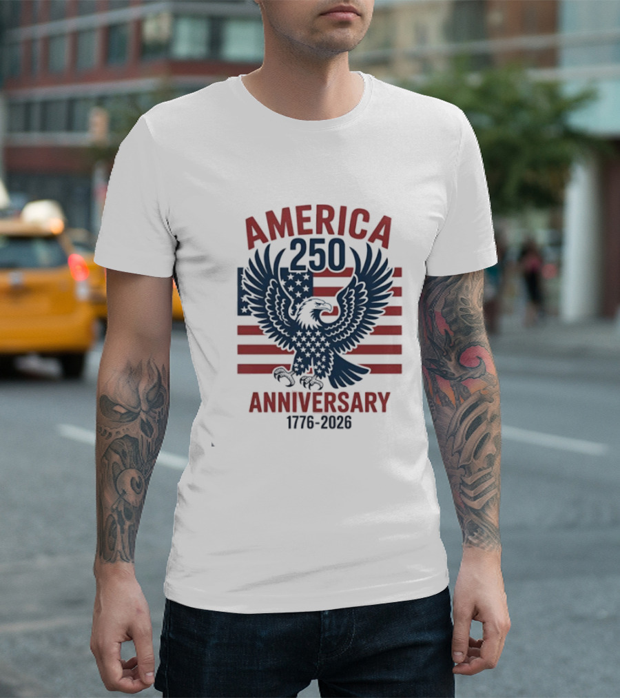 America 250th Anniversary 1776 2026 Eagle And Flag Celebration T-Shirt