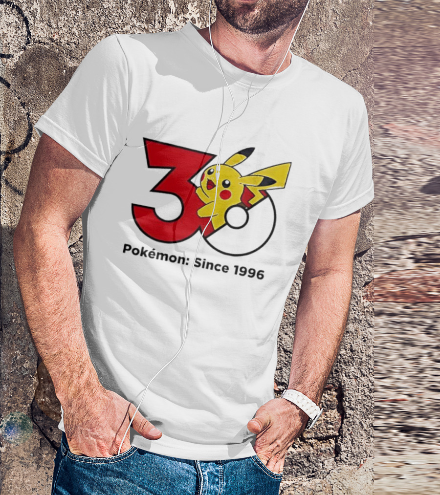 Pokémon 30th Anniversary Since 1996 Pikachu Celebration T-Shirt