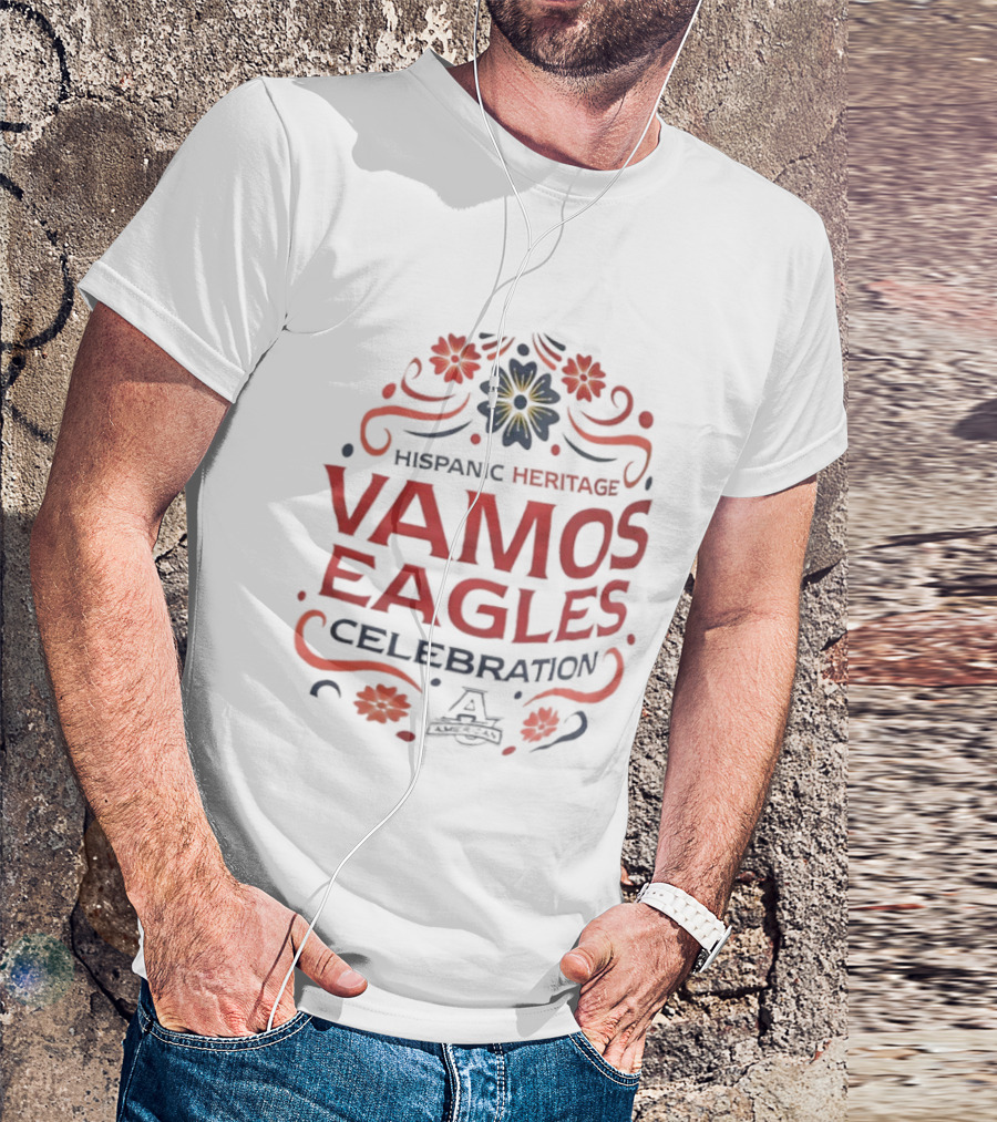 Hispanic Heritage Vamos Eagles Celebration With Floral T-Shirt