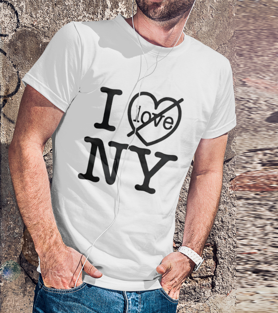 I No Love Heart Symbol Strikethrough NY T-Shirt