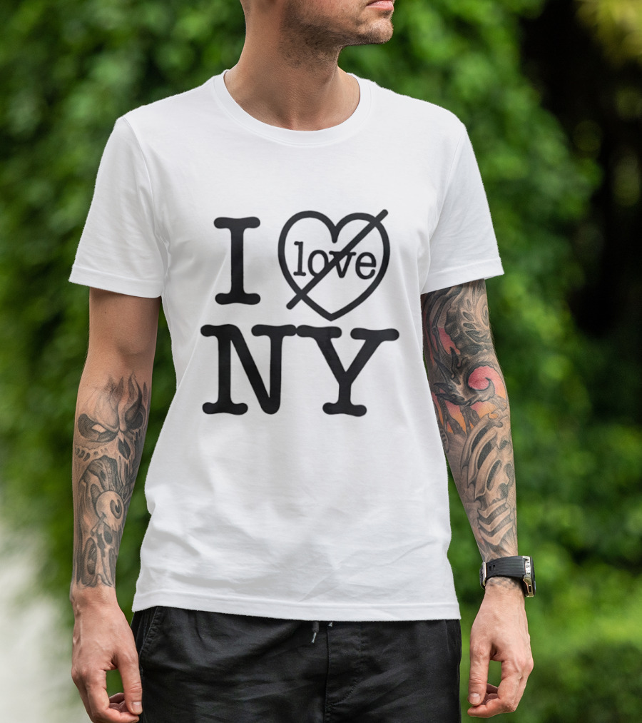 I No Love Heart Symbol Strikethrough NY T-Shirt