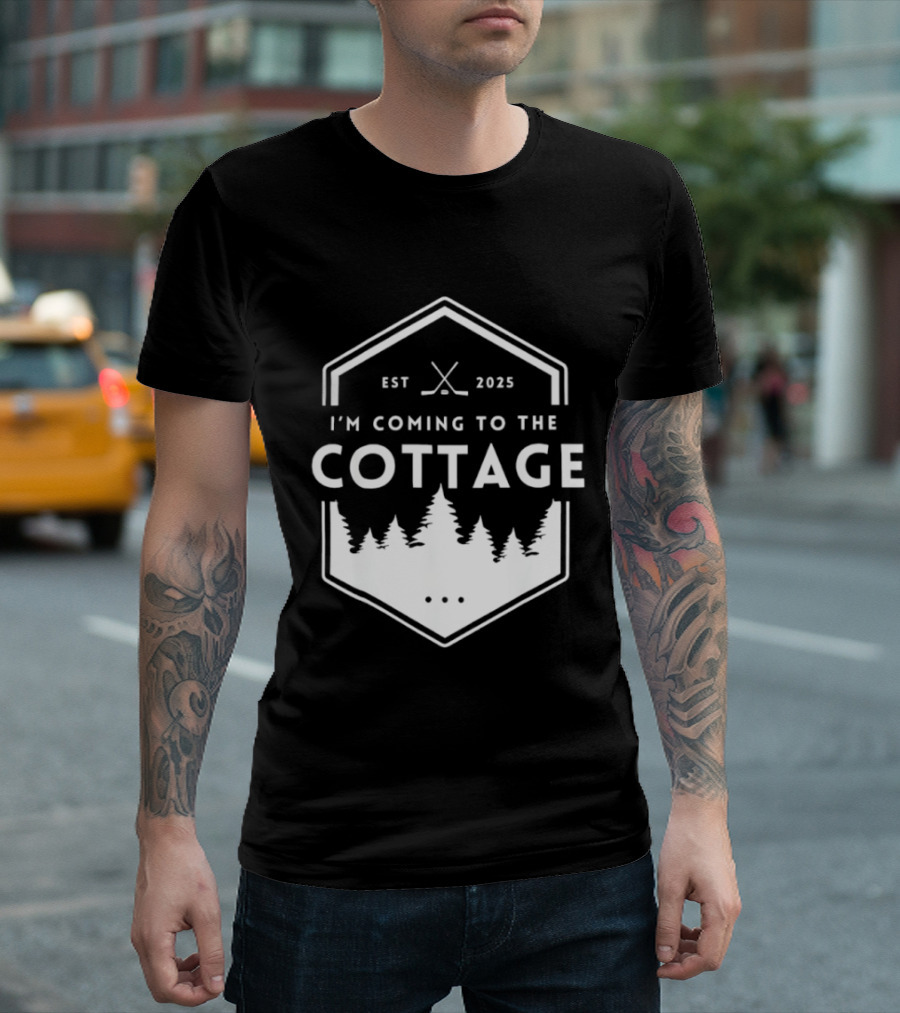 I'm Coming To The Cottage EST 2025 Forest Hockey T-Shirt