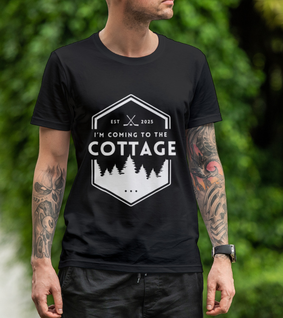 I'm Coming To The Cottage EST 2025 Forest Hockey T-Shirt