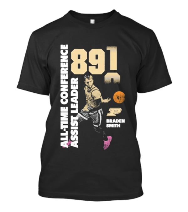 Braden Smith 891 All Time Conference Assist Leader Purdue Boilermakers T-Shirt