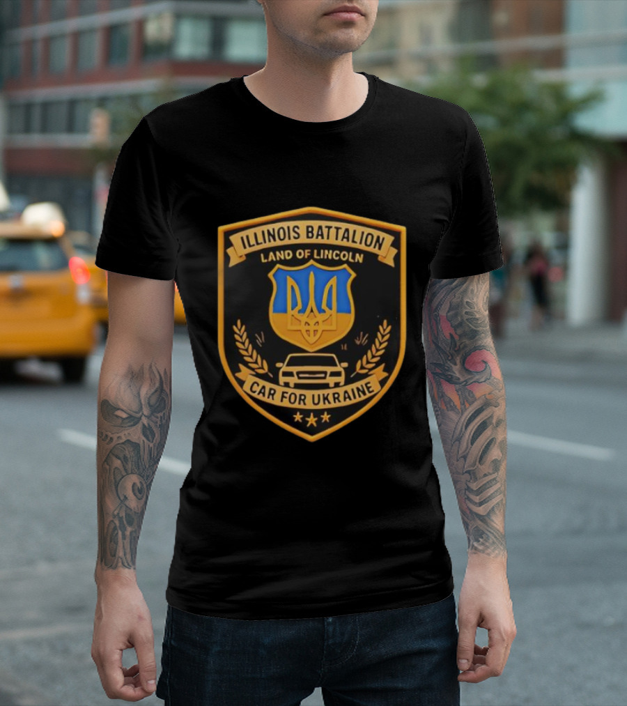 Illinois Battalion Land Of Lincoln Car For Ukraine T-Shirt