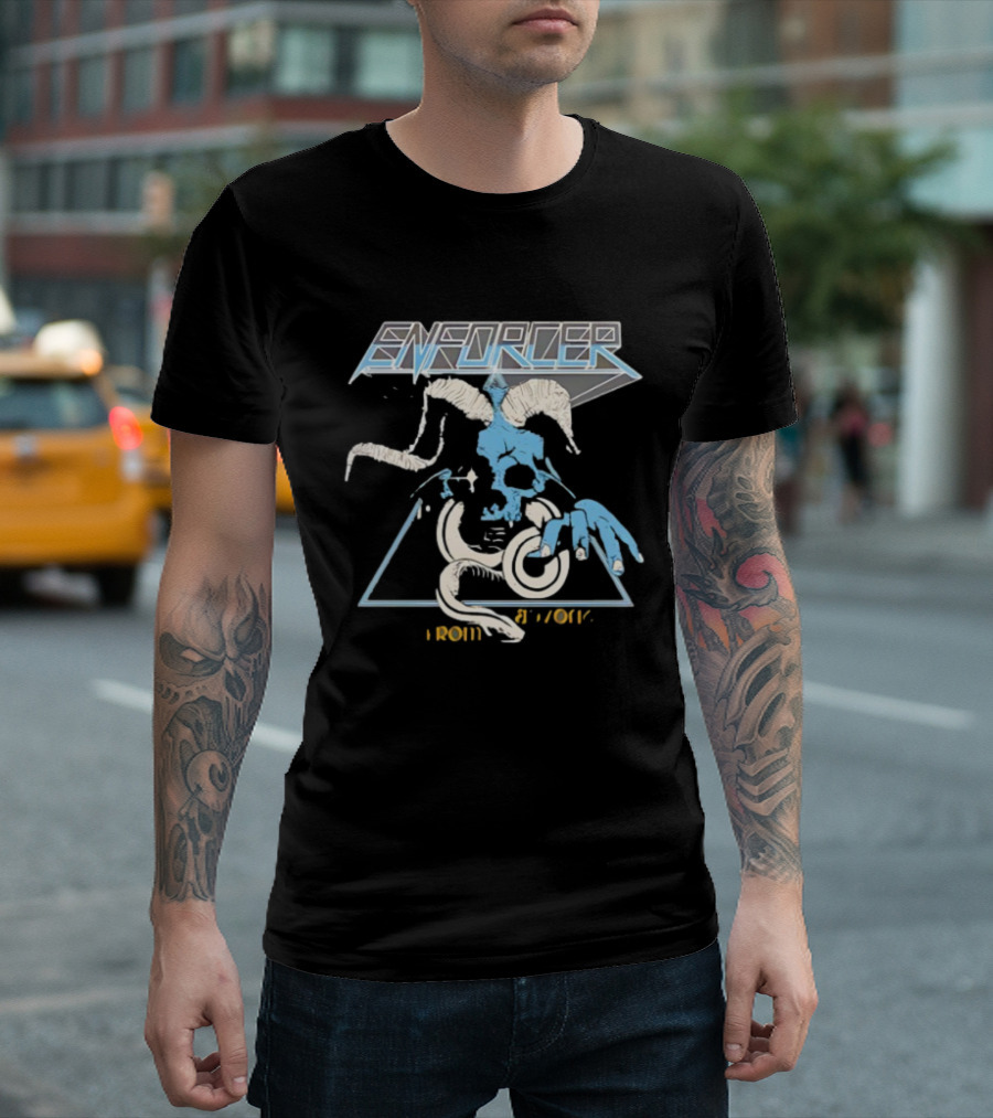 Enforcer Devil Blue Skull From Beyond Retro Metal T-Shirt