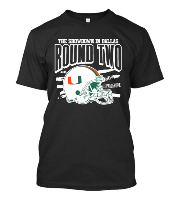 Miami Hurricanes Helmet The Showdown In Dallas Round Two T-Shirt