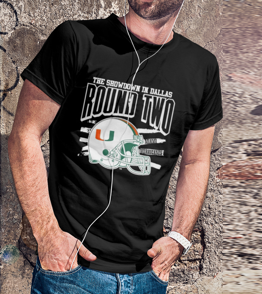 Miami Hurricanes Helmet The Showdown In Dallas Round Two T-Shirt