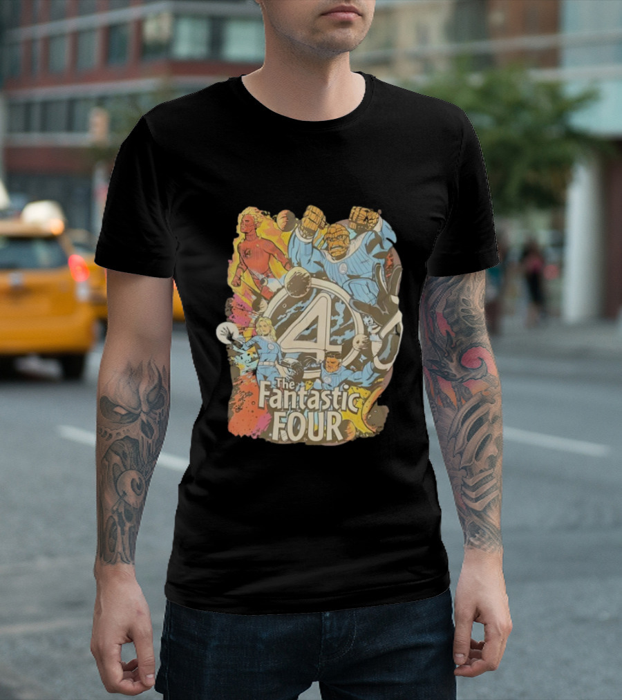 The Fantastic Four Comic Book Style Mr. Fantastic Invisible Woman Human Torch The Thing T-Shirt