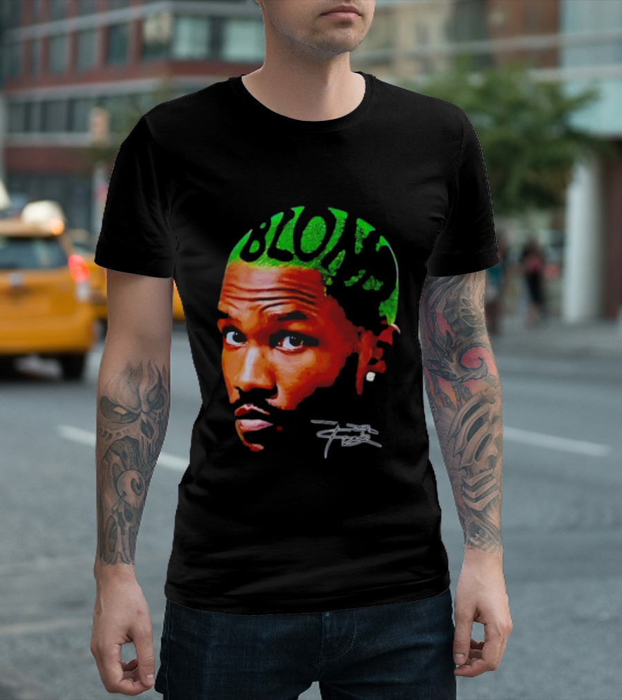 Blond Frank Ocean Big Face Green Hair Signature T-Shirt