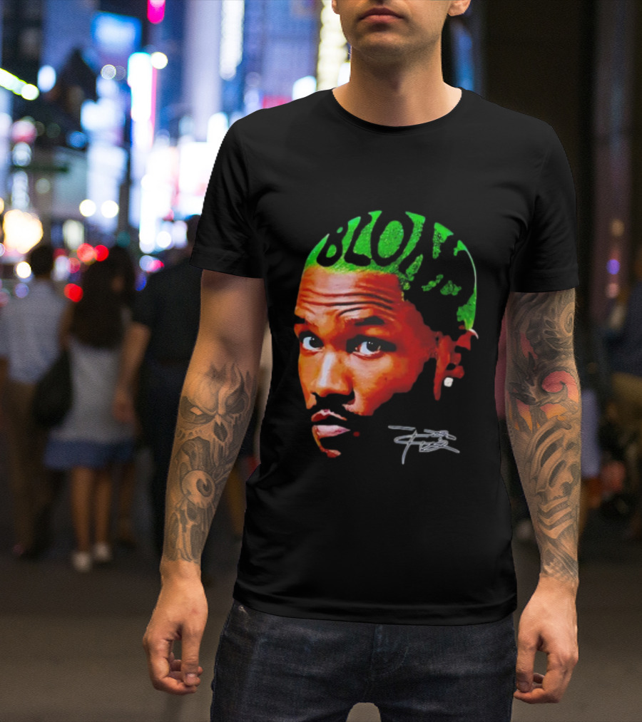Blond Frank Ocean Big Face Green Hair Signature T-Shirt