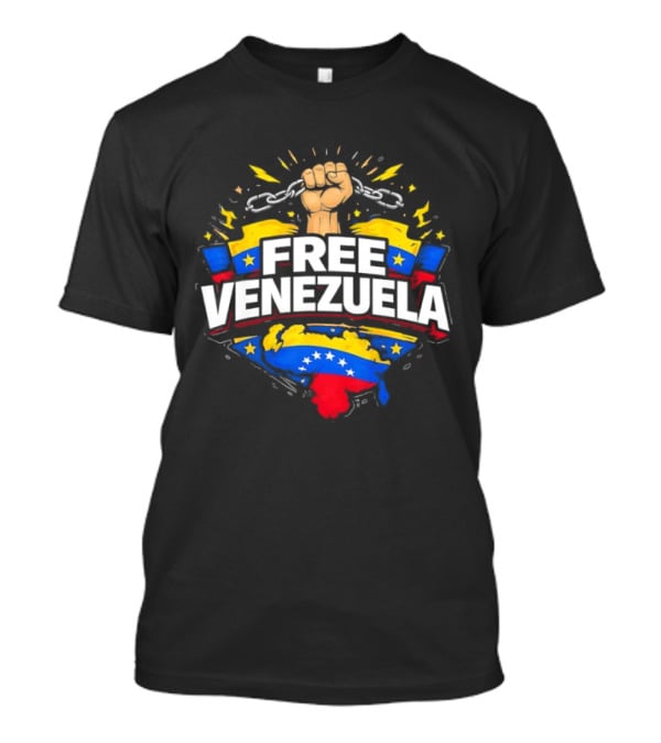 Free Venezuela With Broken Chains And National Colors Symbolic Image T-Shirt