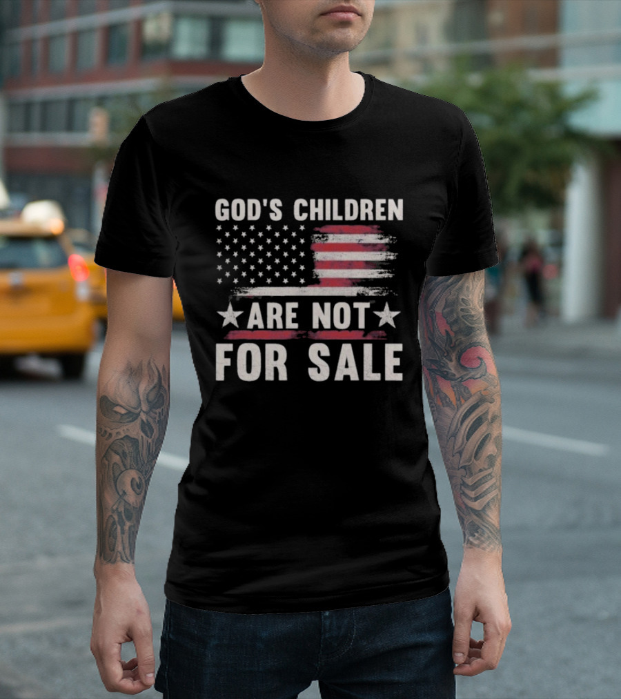 God's Children Are Not For Sale American Flag Stars Stripes T-Shirt