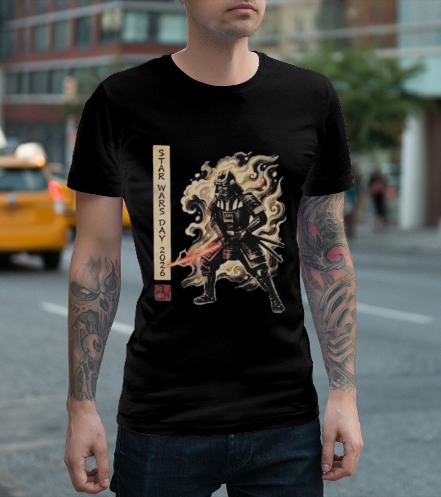 Star Wars Day 2026 May 4 Darth Vader Samurai Japanese Ukiyo E T-Shirt