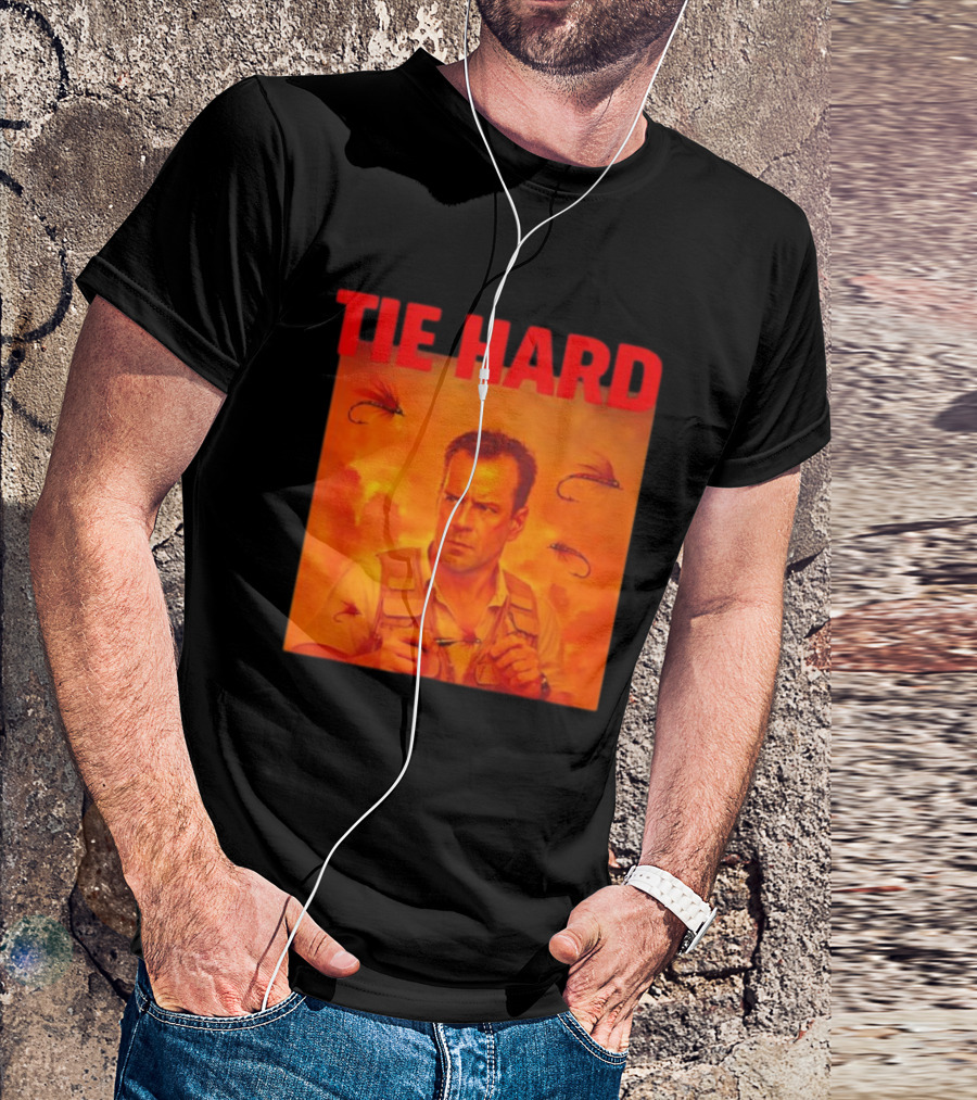 TIE HARD Fly Fisherman Action Hero T-Shirt