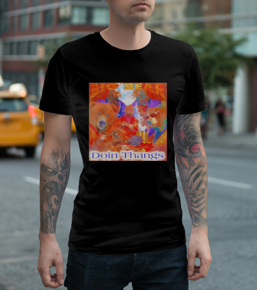 Big Bear Doin Thangs Album Cover Collage T-Shirt