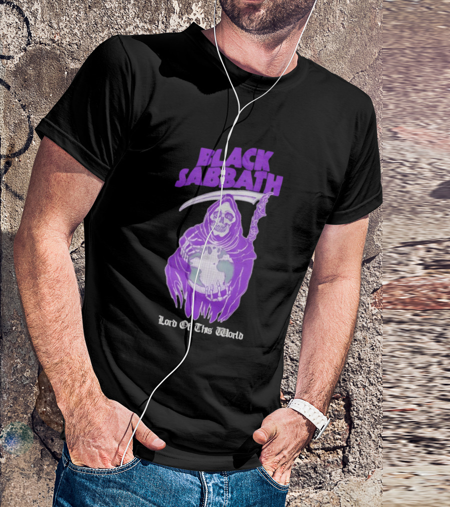 Black Sabbath Lord Of This World Grim Reaper Holding Earth T-Shirt