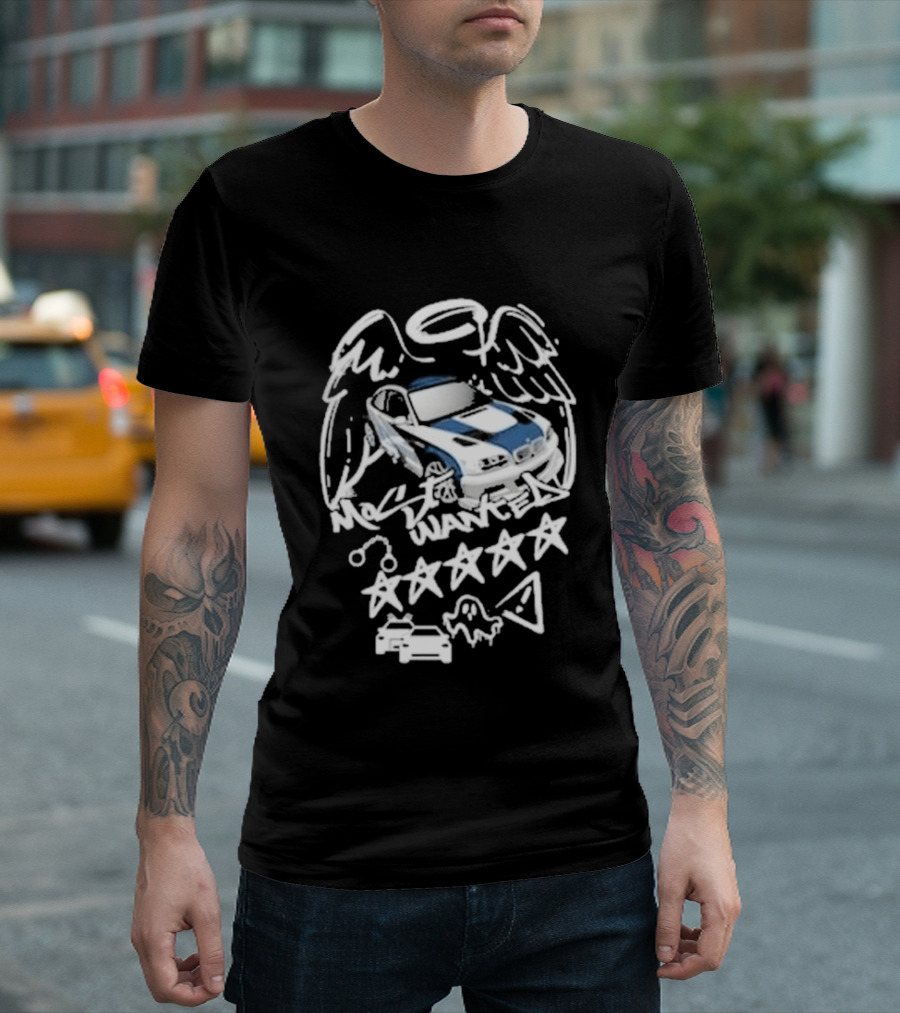 BMW M3 E46 Most Wanted Halo Angel Wings Five Stars T-Shirt