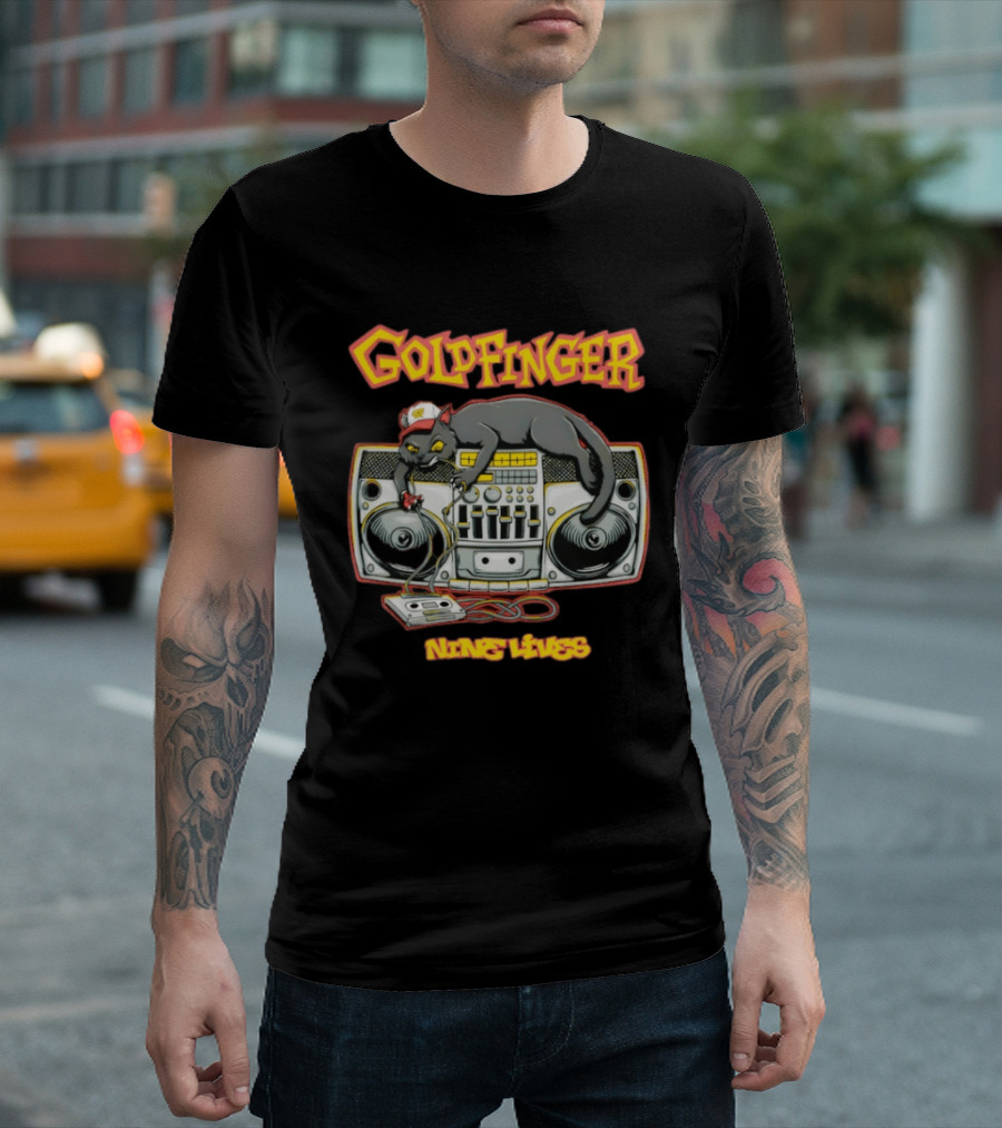 Goldfinger Cat DJ Nine Lives Boombox Music T-Shirt