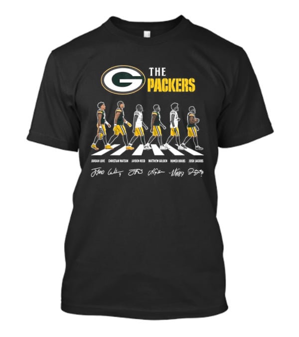 Packers NFL Players Abbey Road Parody Signatures T-Shirt