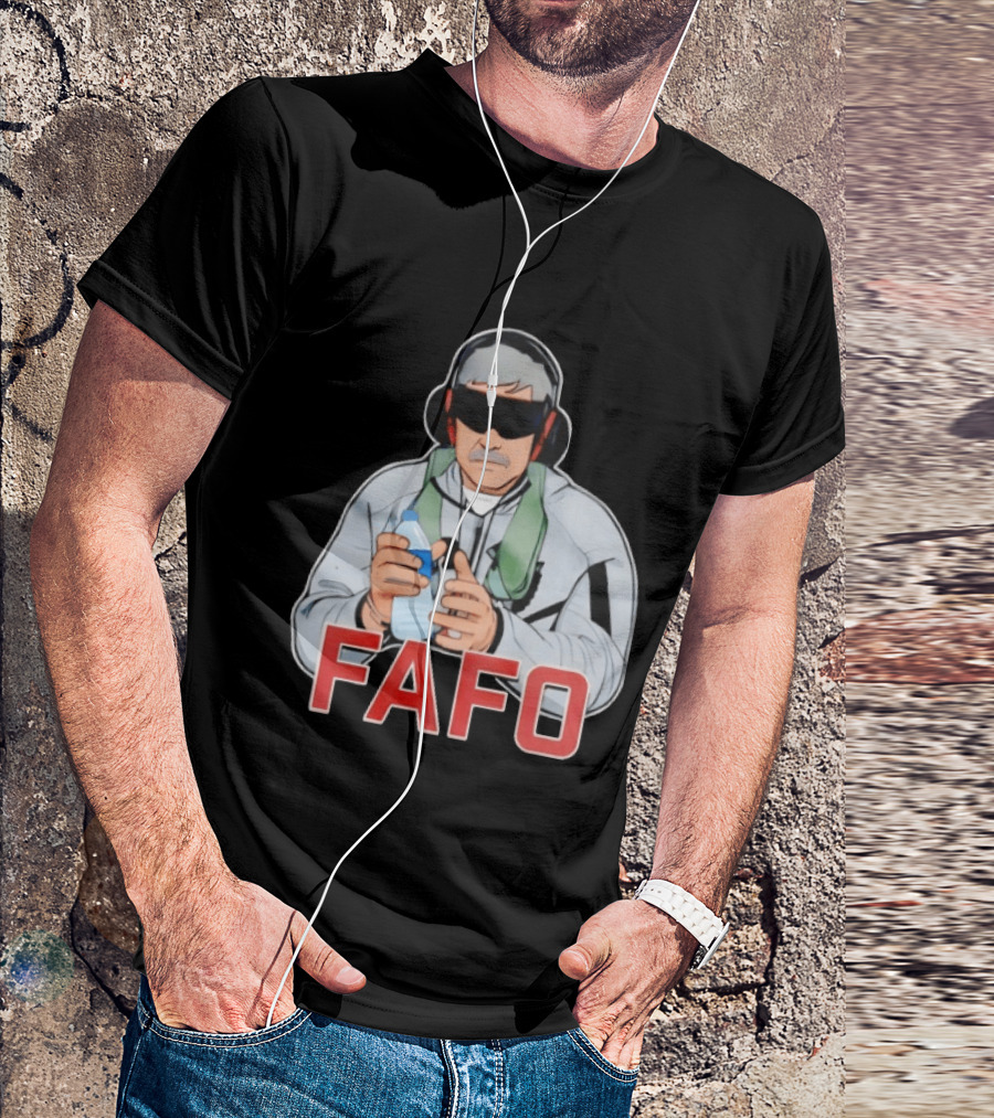 FAFO Maduro Character With Headphones And Water Bottle T-Shirt