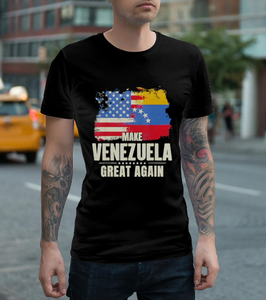 Make Venezuela Great Again USA Flag Fusion T-Shirt