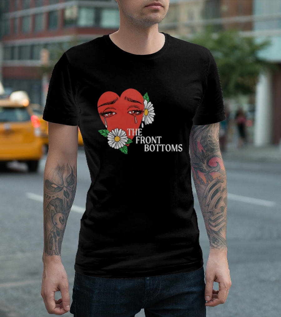 The Front Bottoms Heart With Crying Eyes And Daisies T-Shirt