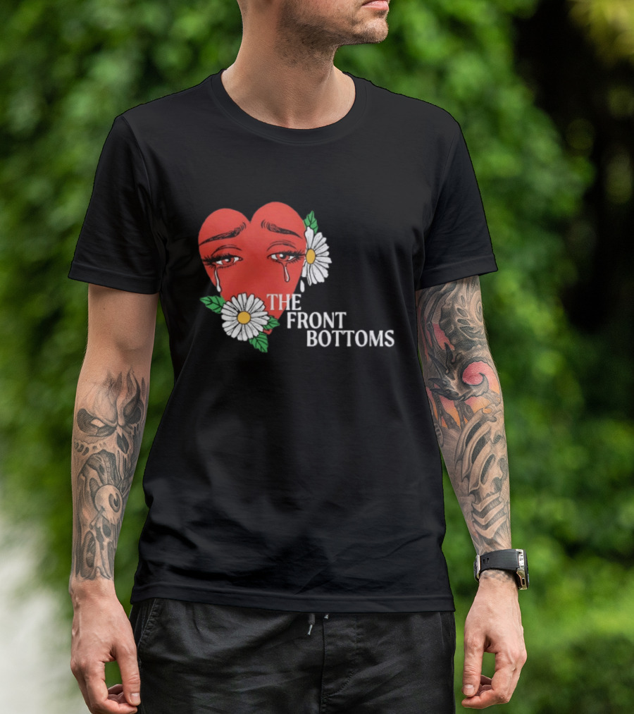 The Front Bottoms Heart With Crying Eyes And Daisies T-Shirt