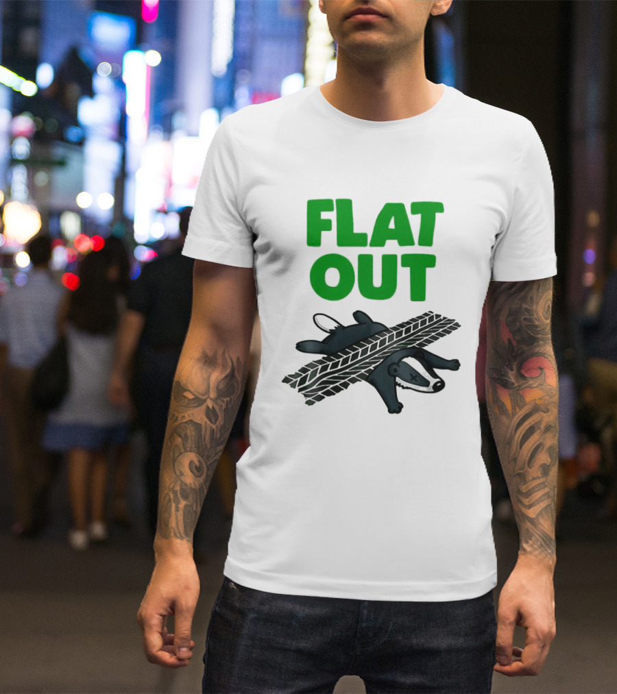 Flat Out Badger Roadkill Humorous T-Shirt