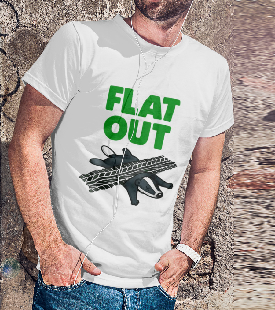 Flat Out Badger Roadkill Humorous T-Shirt