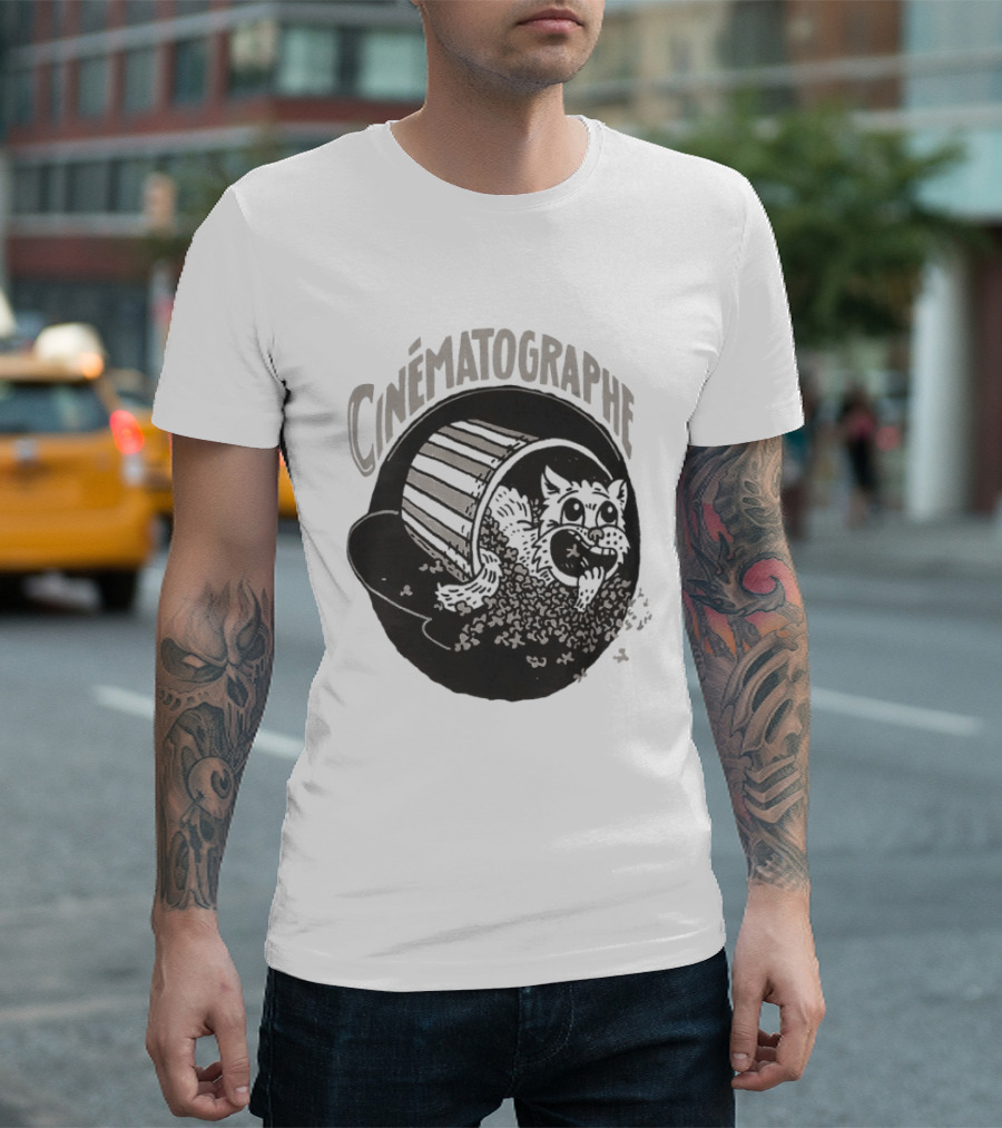 Cinématographe Feral Popcorn Cat Burst T-Shirt